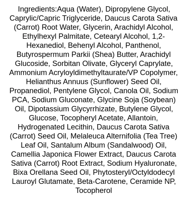 benton-lets-carrot-moisture-cream-ingredients
